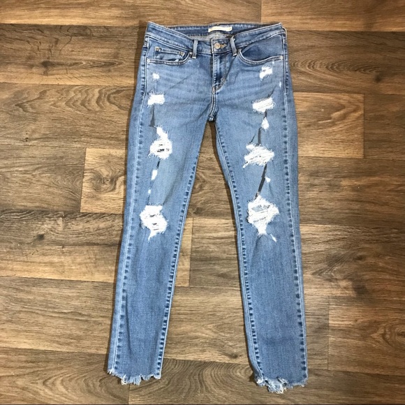Levi's Denim - Levi’s Women 711 Skinny Ripped Distressed Jeans Size 27